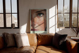Paul Sinus Wandbild in 40x60cm Pure Beauty hyperrealistisches Porträt eines grünen Auges umgeben von Wasserperlen