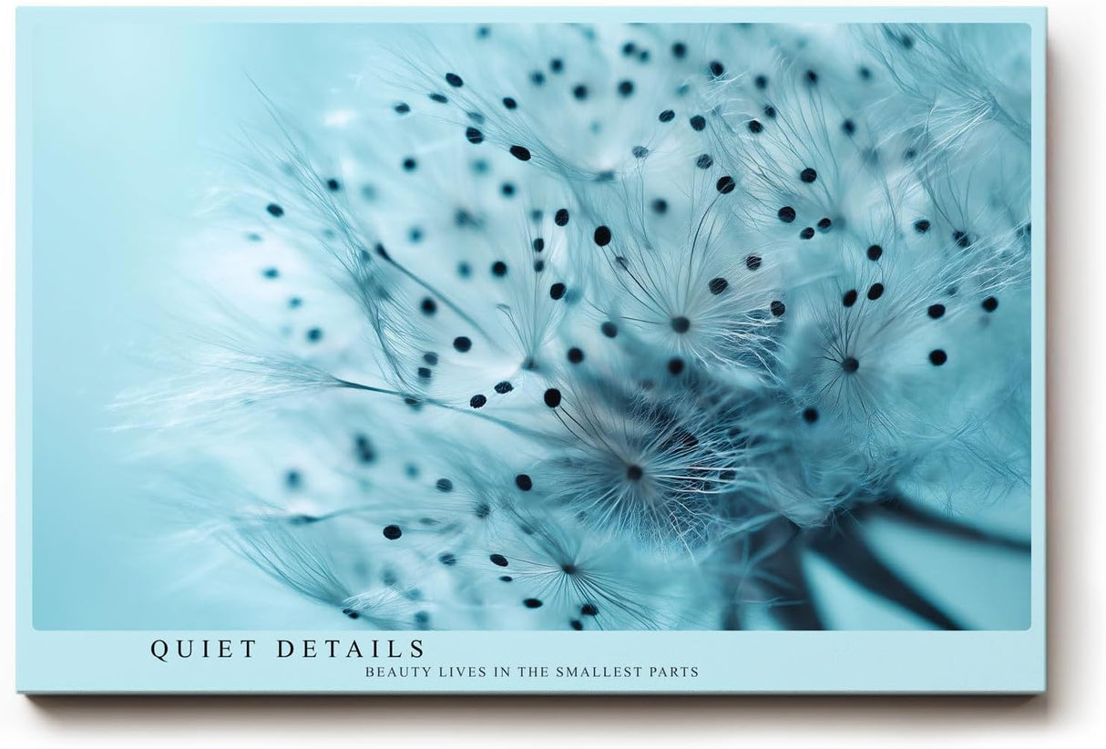 Paul Sinus Wandbild 120x80cm Pusteblume Detail Makrofotografie in hellen Blautönen minimalistische Naturkunst stilvolles botanisches Kunstbild für Wohnzimmer Büro