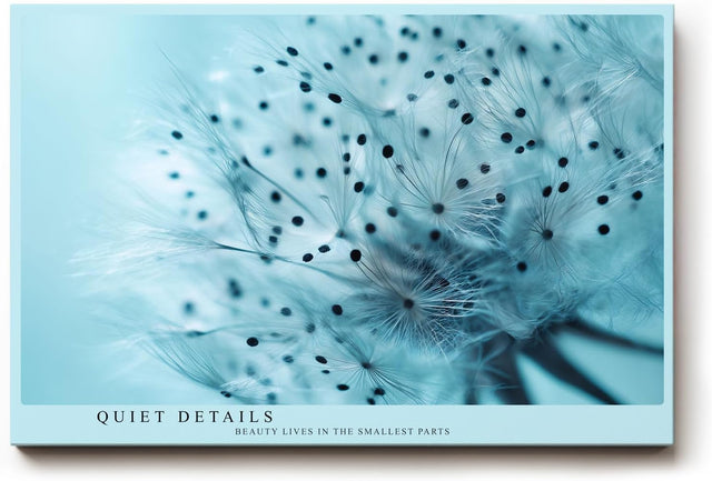 Paul Sinus Wandbild 120x80cm Pusteblume Detail Makrofotografie in hellen Blautönen minimalistische Naturkunst stilvolles botanisches Kunstbild für Wohnzimmer Büro