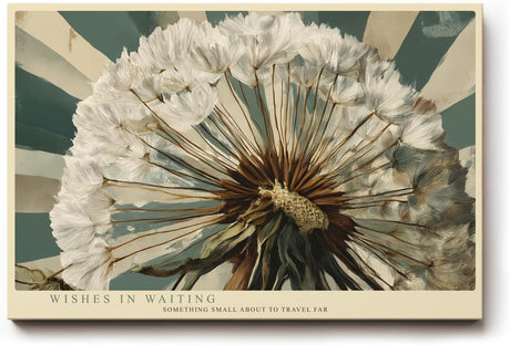 Paul Sinus Wandbild 120x80cm Pusteblume Makro Naturfotografie beige gruene Farben botanisches Kunstbild moderne Wanddekoration fuer Wohnzimmer Büro