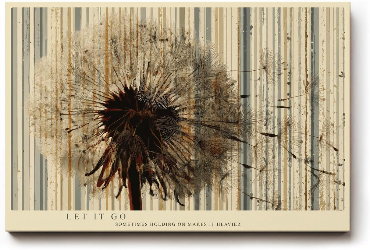 Paul Sinus Wandbild 120x80cm Pusteblume abstrakte Natur Illustration mit Linienstruktur modernes botanisches Kunstbild stilvolle