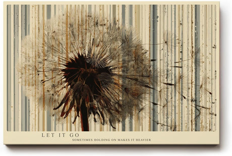 Paul Sinus Wandbild 120x80cm Pusteblume abstrakte Natur Illustration mit Linienstruktur modernes botanisches Kunstbild stilvolle