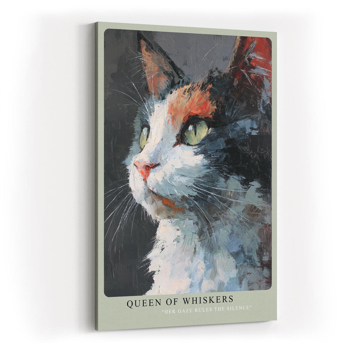 Paul Sinus Wandbild in 40x60cm Queen of Whiskers – ausdrucksstarkes Katzenportrait in moderner Bilder für elegante Raumgestaltung