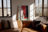 Paul Sinus Wandbild in 40x60cm Raw Surface – Abstrakte Strukturen in kräftigem Rot, Schwarz und Weiß mit markanter Textur