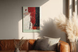 Paul Sinus Wandbild in 40x60cm Raw Surface – Abstrakte Strukturen in kräftigem Rot, Schwarz und Weiß mit markanter Textur