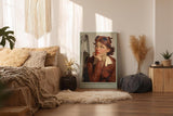 Paul Sinus Wandbild in 40x60cm Ready for Takeoff, Boys – Pin-up-Pilotin in Lederjacke und Fliegerbrille mit verträumtem Blick