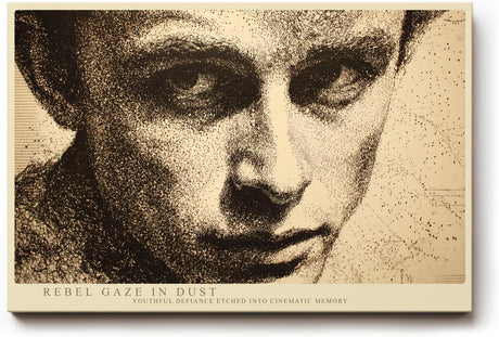 Paul Sinus Wandbild 120x80cm Rebel Gaze in Dust modernes Portrait in Punkttechnik Kunst Poster für Wohnzimmer Büro Studio