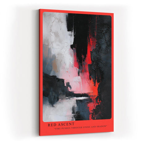 Paul Sinus Wandbild in 40x60cm Red Ascent – Abstraktes Kunstwerk mit intensivem Rot zwischen Schwarz und Weiß
