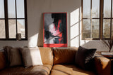 Paul Sinus Wandbild in 40x60cm Red Ascent – Abstraktes Kunstwerk mit intensivem Rot zwischen Schwarz und Weiß