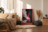 Paul Sinus Wandbild in 40x60cm Red Ascent – Abstraktes Kunstwerk mit intensivem Rot zwischen Schwarz und Weiß