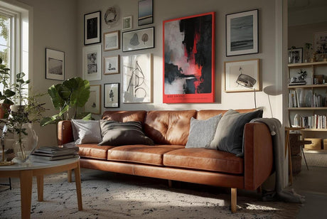 Paul Sinus Wandbild in 40x60cm Red Ascent – Abstraktes Kunstwerk mit intensivem Rot zwischen Schwarz und Weiß