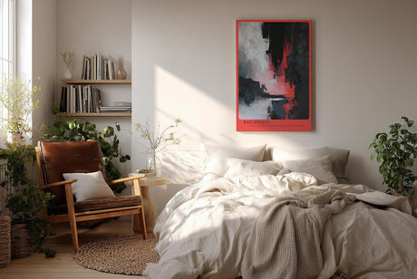 Paul Sinus Wandbild in 40x60cm Red Ascent – Abstraktes Kunstwerk mit intensivem Rot zwischen Schwarz und Weiß