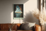 Paul Sinus Wandbild in 40x60cm Reflection of Solitude – Person am Strand im Felsenrahmen mit ruhiger Meereskulisse