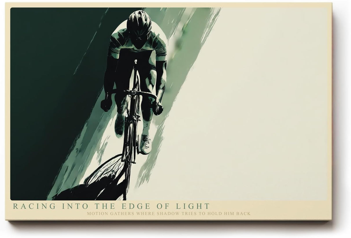 Paul Sinus Wandbild 120x80cm Rennradfahrer von oben moderne Sportkunst mit dynamischer Bewegung