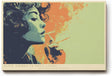 Paul Sinus Wandbild 120x80cm Retro Frauenportrait mit Zigarette moderne Pop Art Kunst in sanften Farben stilvolle Wanddekoration