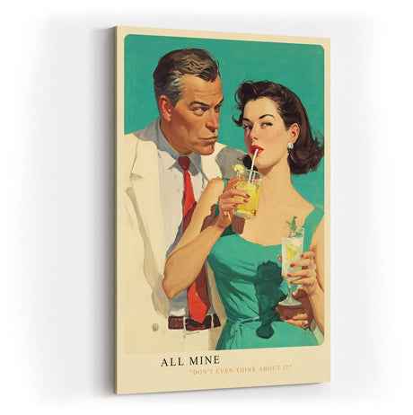 Paul Sinus Wandbild in 40x60cm Retro-Illustration eines Paares – stilvolles Vintage-Motiv in kräftigen Farben