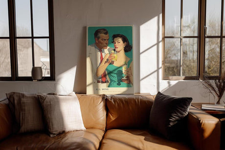 Paul Sinus Wandbild in 40x60cm Retro-Illustration eines Paares – stilvolles Vintage-Motiv in kräftigen Farben