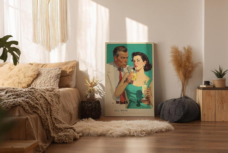Paul Sinus Wandbild in 40x60cm Retro-Illustration eines Paares – stilvolles Vintage-Motiv in kräftigen Farben