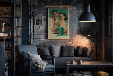 Paul Sinus Wandbild in 40x60cm Retro-Illustration eines Paares – stilvolles Vintage-Motiv in kräftigen Farben