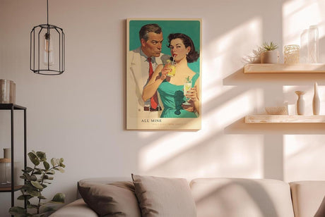 Paul Sinus Wandbild in 40x60cm Retro-Illustration eines Paares – stilvolles Vintage-Motiv in kräftigen Farben