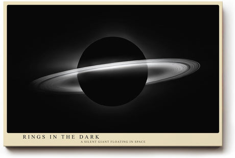 Paul Sinus Wandbild 120x80cm Ringplanet Kosmos Minimalistische Weltraum Kunst Schwarz Weiss Planet Illustration Kunstdruck Poster Grosse Wanddekoration fuer Wohnzimmer Büro