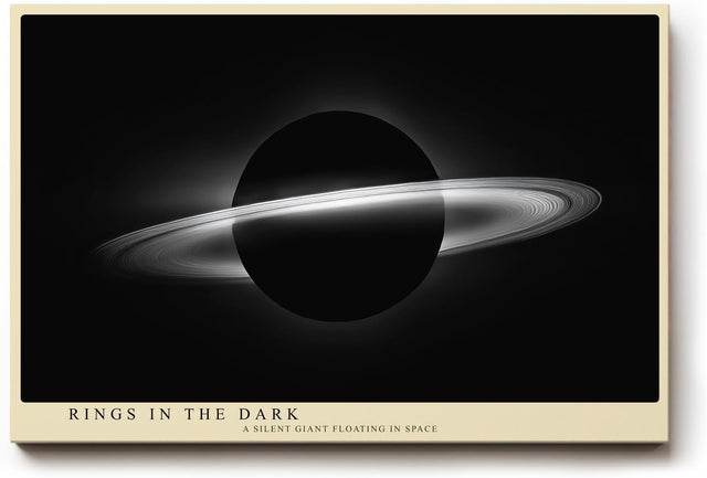 Paul Sinus Wandbild 120x80cm Ringplanet Kosmos Minimalistische Weltraum Kunst Schwarz Weiss Planet Illustration Kunstdruck Poster Grosse Wanddekoration fuer Wohnzimmer Büro