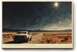 Paul Sinus Wandbild 120x80cm Road Under One Star Nachtlandschaft mit Auto und Sternenhimmel Moderne Reise Kunst fuer Wohnzimmer Büro und Flur