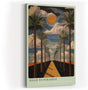 Paul Sinus Wandbild in 40x60cm Road to Paradise mit goldener Straße, Palmenallee und dramatischem Himmel für eindrucksvolle Raumgestaltung