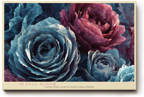Paul Sinus Wandbild 120x80cm Rosenblueten abstrakte Blumenmalerei blau rosa florale Kunst modernes Blumen Kunstbild stilvolle Wanddekoration fuer Wohnzimmer Büro