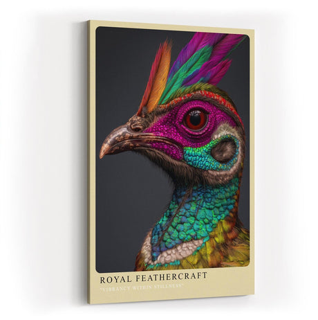 Paul Sinus Wandbild in 40x60cm Royal Feathercraft Farbenprächtiges Vogelportrait mit intensiven Kontrasten