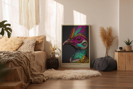 Paul Sinus Wandbild in 40x60cm Royal Feathercraft Farbenprächtiges Vogelportrait mit intensiven Kontrasten