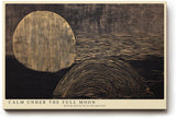 Paul Sinus Wandbild 120x80cm Ruhiger Vollmond Über Wasser Moderne Naturkunst LeinWandbild 120x80cm Minimalistische Wanddekoration