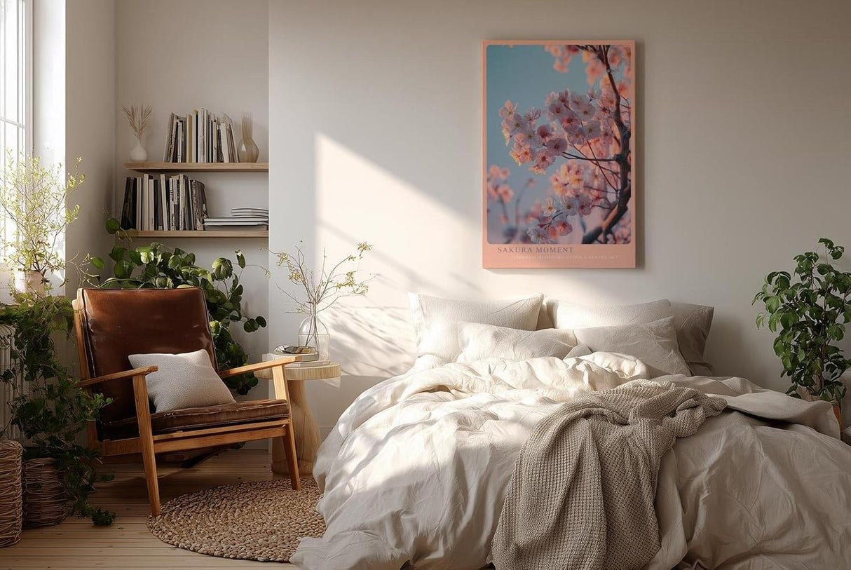 Paul Sinus Wandbild in 40x60cm Sakura Moment – zarte Kirschblüten im warmen Licht vor sanftem Himmel