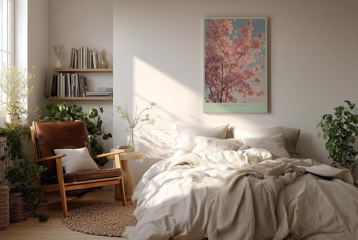 Paul Sinus Wandbild in 40x60cm Sakura Sky – prächtiger Kirschbaum in voller Blüte vor blauem Himmel