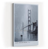 Paul Sinus Wandbild in 40x60cm San Francisco USA Golden Gate Bridge in impressionistischer Darstellung mit Figuren im Vordergrund