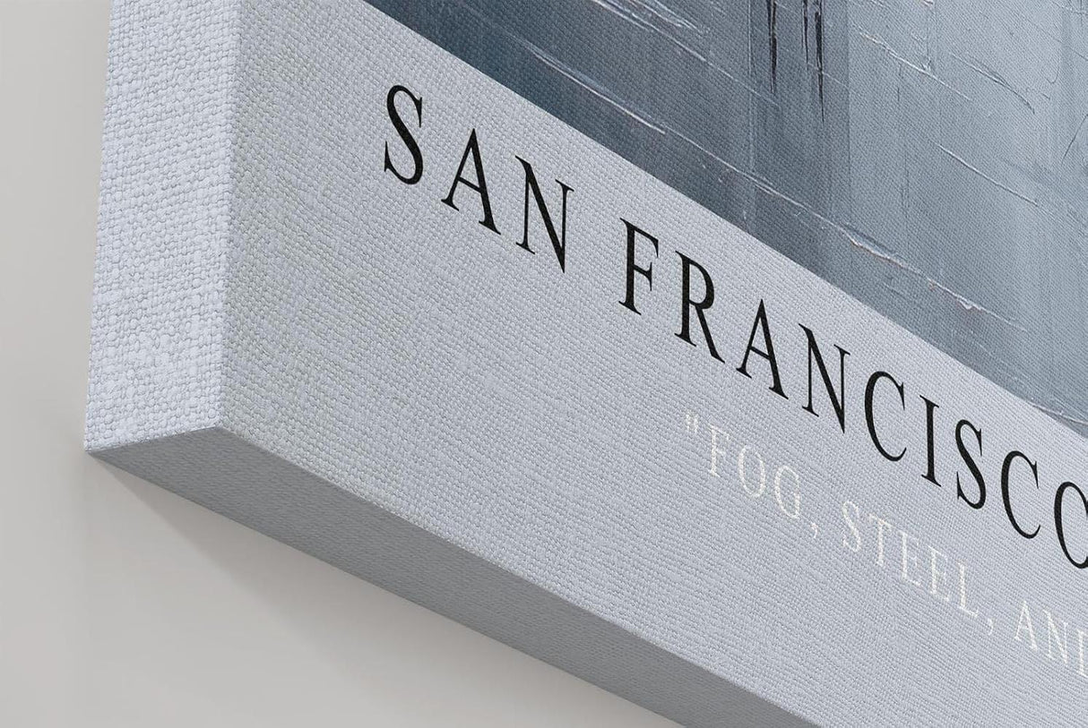 Paul Sinus Wandbild in 40x60cm San Francisco USA Golden Gate Bridge in impressionistischer Darstellung mit Figuren im Vordergrund