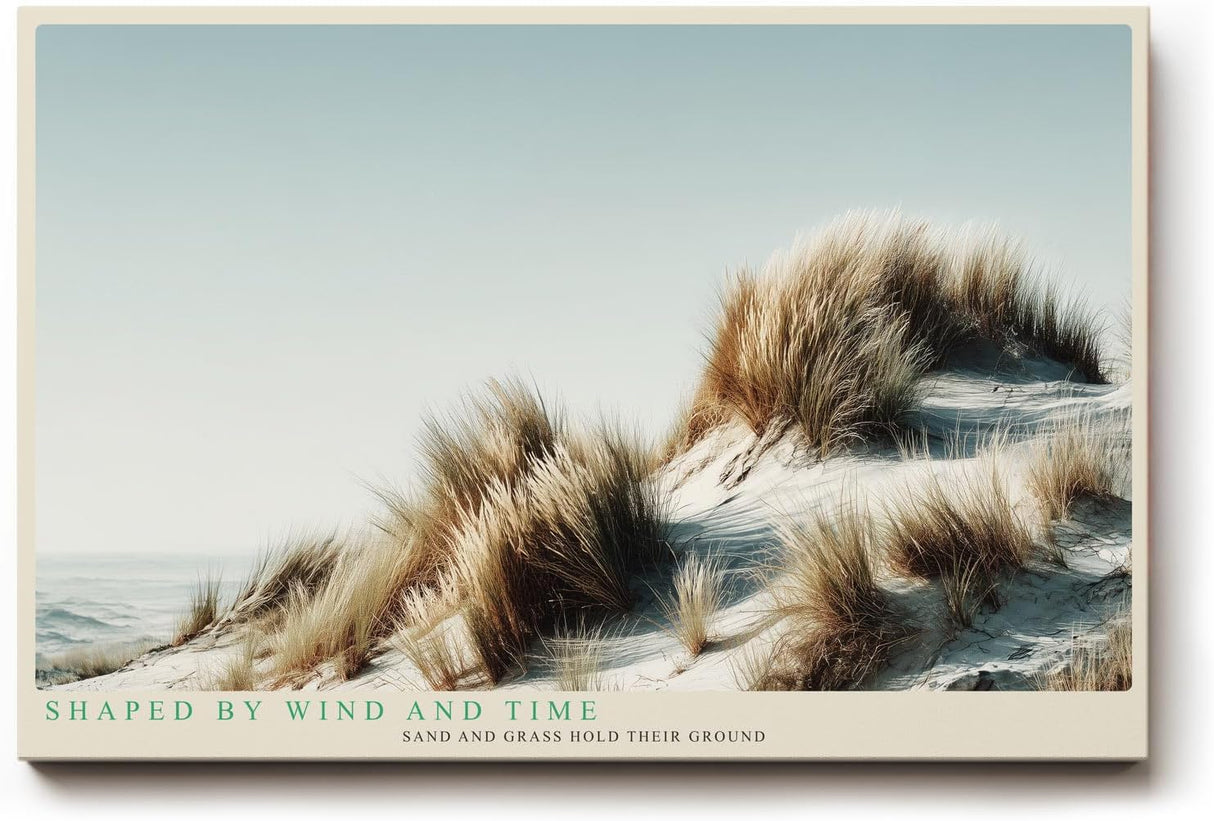Paul Sinus Wandbild 120x80cm Sandduenen mit Strandgras ruhige Naturfotografie minimalistische Landschaft stilvolle Wanddekoration fuer Wohnzimmer Büro