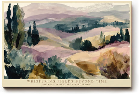 Paul Sinus Wandbild 120x80cm Sanfte Hügellandschaft mit Zypressen Pastellfarbene Naturkunst