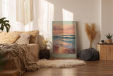 Paul Sinus Wandbild in 40x60cm Sanfter Sonnenuntergang am Meer mit pastellfarbenem Himmel und weichen Wellen