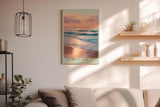 Paul Sinus Wandbild in 40x60cm Sanfter Sonnenuntergang am Meer mit pastellfarbenem Himmel und weichen Wellen