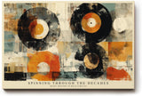 Paul Sinus Wandbild 120x80cm Schallplatten abstrakte Musik Kunst modern orange schwarz Kunstdruck grosses Kunstbild kreative Wanddekoration fuer Wohnzimmer Musikzimmer Büro