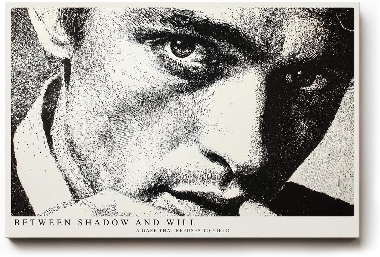 Paul Sinus Wandbild 120x80cm Schwarz Weiss Portrait Mann Kunst Dramatischer Blick Moderne Fotokunst