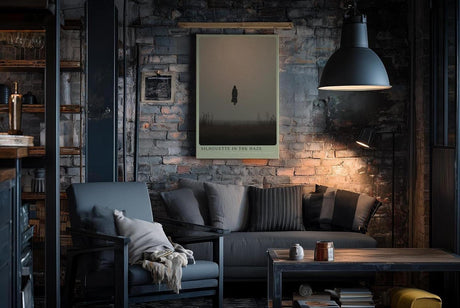 Paul Sinus Wandbild in 40x60cm Schwebende Silhouette in nebliger Landschaft mit minimalistischem Horizont