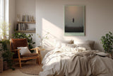Paul Sinus Wandbild in 40x60cm Schwebende Silhouette in nebliger Landschaft mit minimalistischem Horizont
