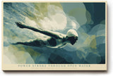 Paul Sinus Wandbild 120x80cm Schwimmer unter Wasser moderne Sport Illustration dynamische Wanddekoration