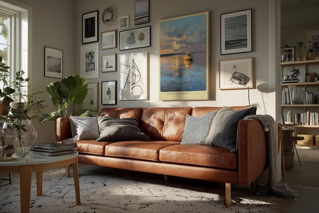 Paul Sinus Wandbild in 40x60cm Segelboot im Morgenlicht auf ruhigem Wasser – maritimes Kunstwerk mit goldener Reflexion und sanftem Himmel