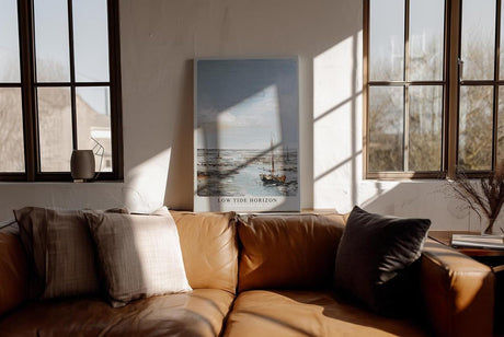 Paul Sinus Wandbild in 40x60cm Segelboote bei Ebbe – maritimes Ölgemälde mit ruhiger Küstenstimmung für entspannende Wohnraumgestaltung