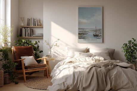Paul Sinus Wandbild in 40x60cm Segelboote bei Ebbe – maritimes Ölgemälde mit ruhiger Küstenstimmung für entspannende Wohnraumgestaltung