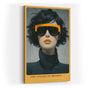 Paul Sinus Wandbild in 40x60cm She Speaks in Shades – modernes Porträt einer Frau mit gelber Sonnenbrille und Lippenstift, Fashion-Art in ausdrucksstarkem Stil