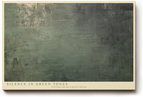Paul Sinus Wandbild 120x80cm Silence in Green Tones abstrakte Strukturkunst in grünen Farbtönen modernes Poster für Wohnzimmer Büro